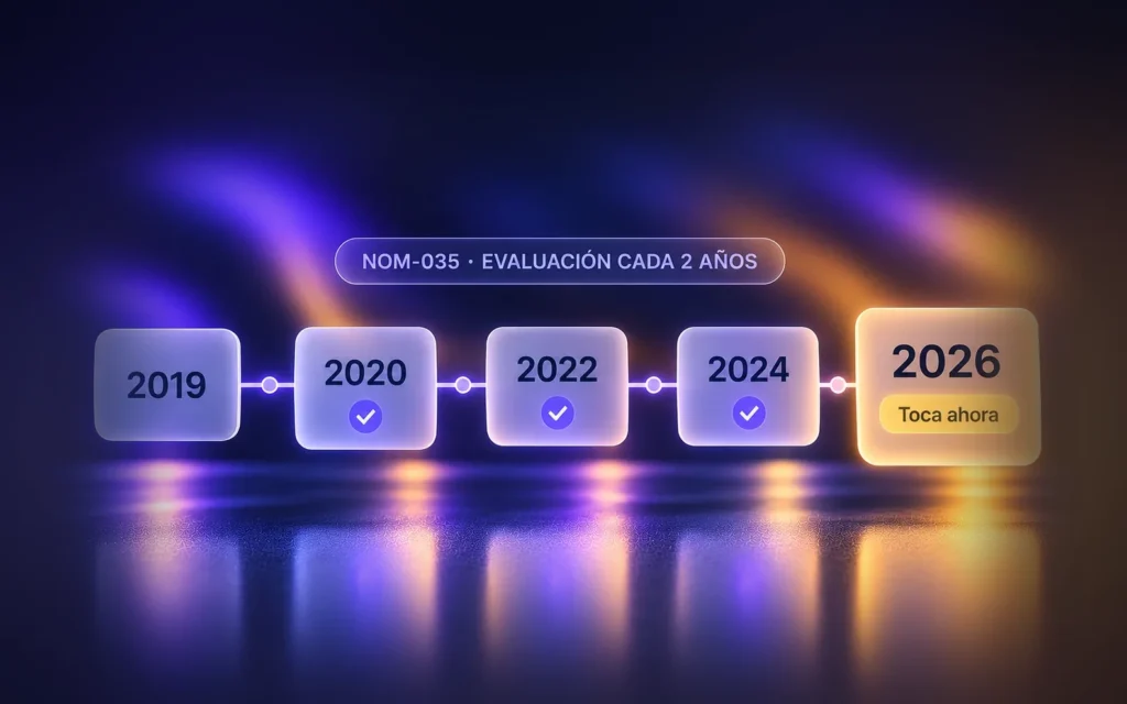 NOM-035: evaluación cada dos años desde 2019; en 2026 toca la cuarta